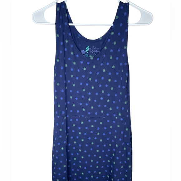 Gudrun Sjoden Navy Polka Dot Sleeveless 100% Modal Dress Size Small One Pocket - Picture 4 of 11